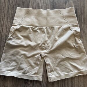 Effortless Seamless Shorts with White Logo